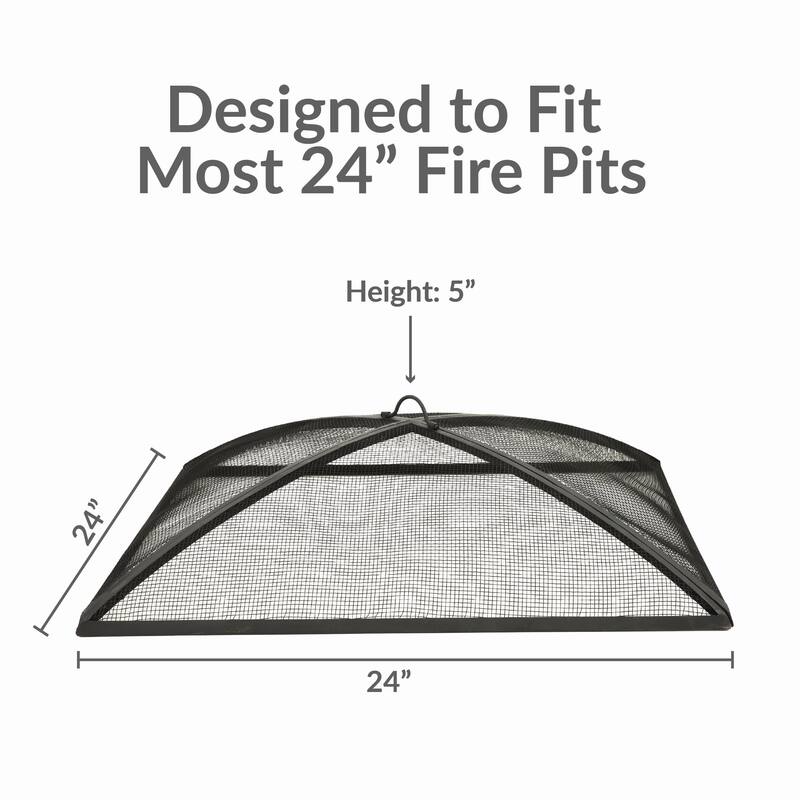 Sunnydaze Square Outdoor Fire Pit Spark Screen - 24" Square