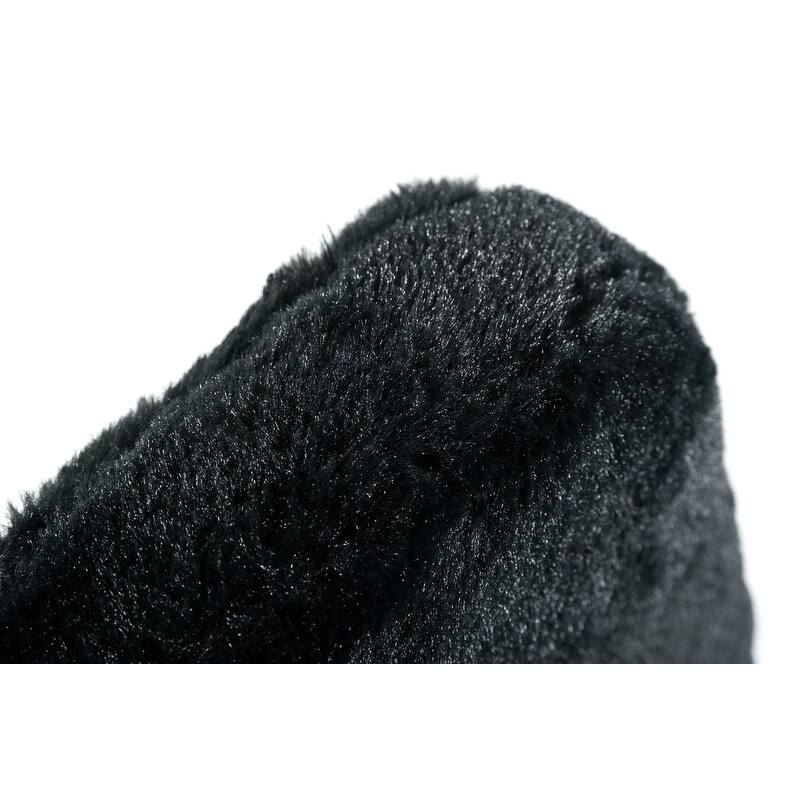 Candace Modern Black Faux Fur Dining Chair (Set of 2)