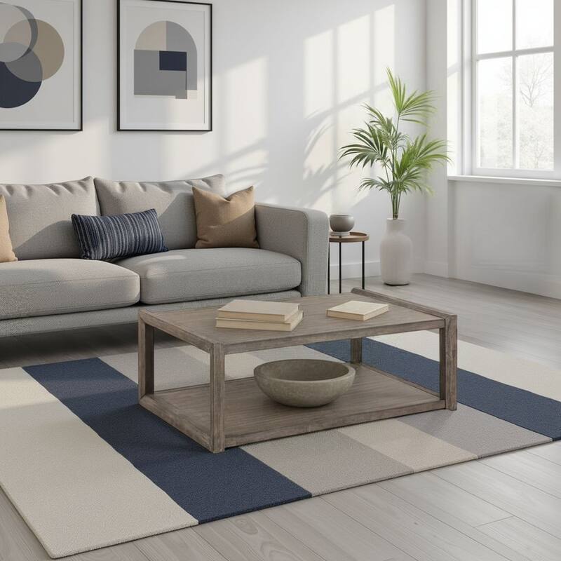 Bridgevine Home Avana Coffee Table, No Assembly Required, Smoky Greige Finish