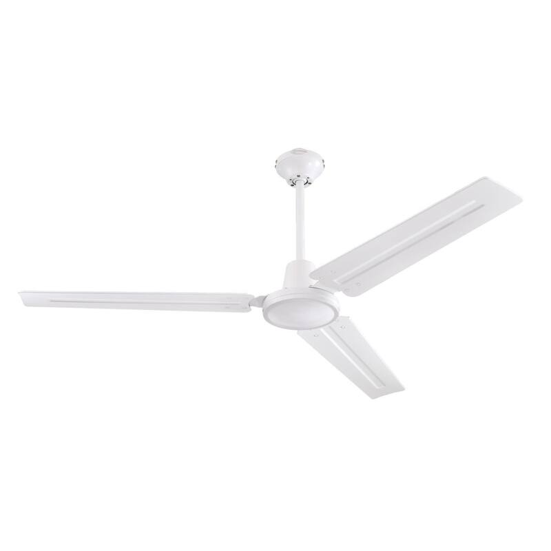 Westinghouse Lighting Jax Industrial-Style 56-Inch 3-Blade Indoor Ceiling Fan, Remote Control Included - White - Light Switch