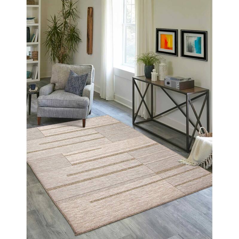 ECARPETGALLERY Machine Woven Atlas Taupe Area Rug