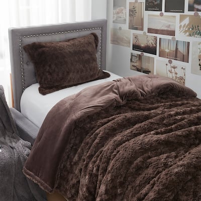 Fluffy Buffalo - Coma Inducer® Oversized Comforter Set - Earthtone Brown
