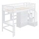 preview thumbnail 8 of 25, Twin Size Loft Bed with Bookshelf, Drawers, Desk and Wardrobe
