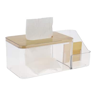 1 Pcs Convenient Divided Tissue Box Holder for Living Room Table Desk