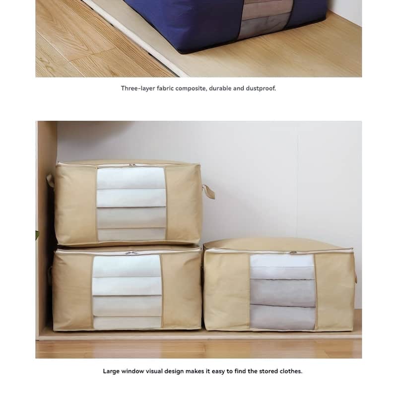 Large Storage Bags 2-Pack with Clear Window and Handles - Vertical: 18.11” L x 11.02” W x 18.9” H