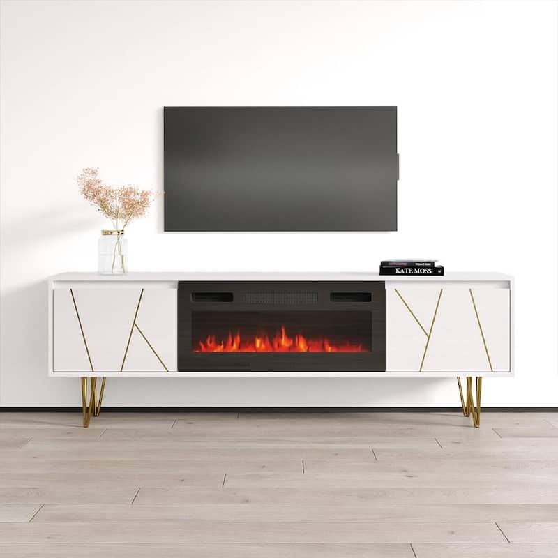 Haifa BL-EF Fireplace TV Stand - White