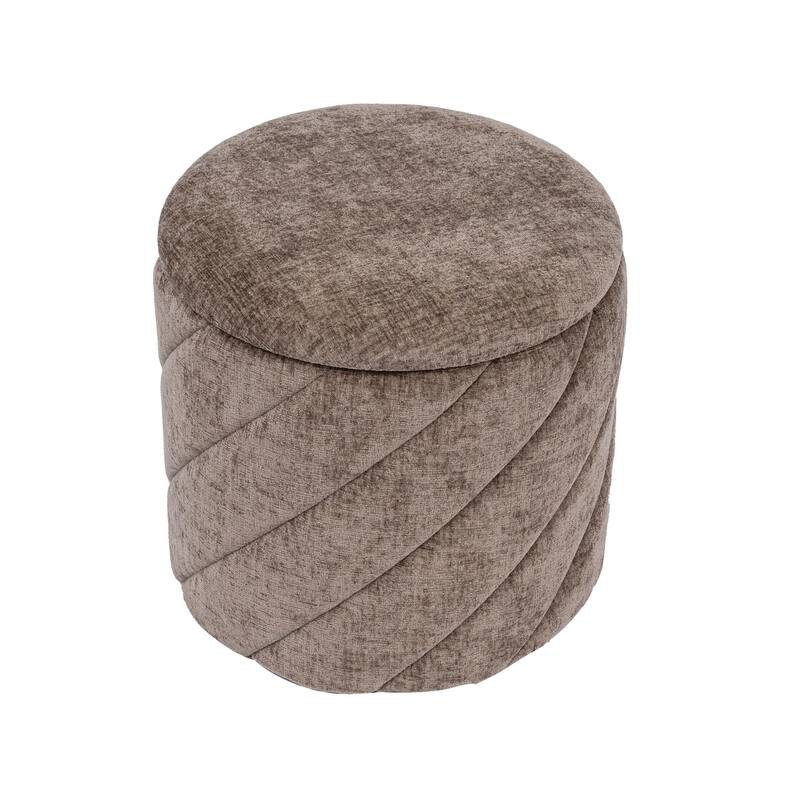 Diagonal Tufted Foldable Storage Ottoman with Reversible Lid