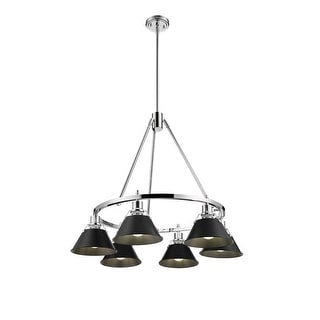 Orwell 6-Light Chandelier in Chrome with Matte Black - Silver