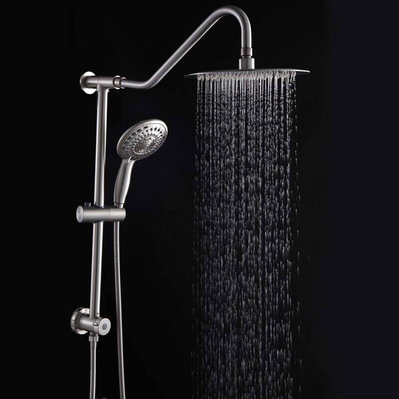 10-inch Brushed Satin Dual Shower Head with Handheld