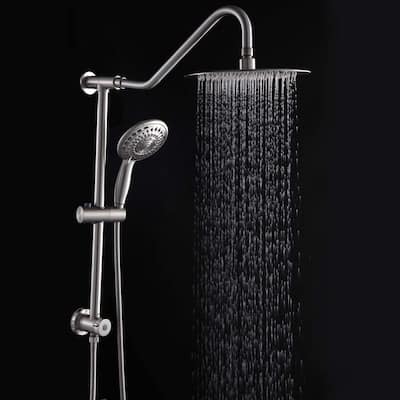 10-inch Brushed Satin Dual Shower Head with Handheld