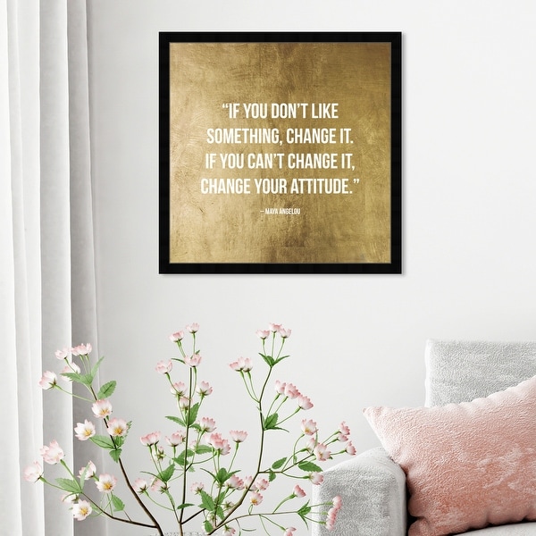 Oliver Gal 'Change It' Typography and Quotes Framed Wall Art Prints Inspirational Quotes and Sayings - Gold, White. Opens flyout.