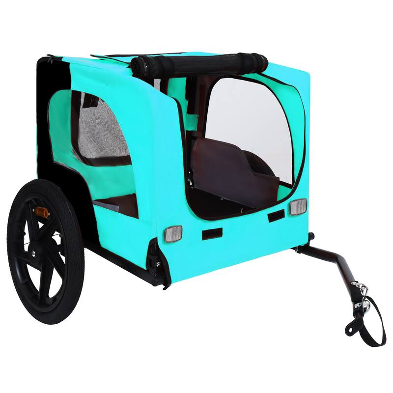 Pet Bike Trailer Dog Cart for Bicycle for Small and Medium Pets, Easy Folding Cart Frame, Quick Release Wheel, Non-Slip Floor