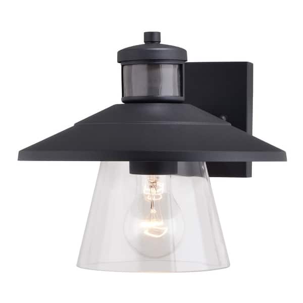 slide 2 of 11, Vaxcel Lighting T0753 Westport 9" Tall Outdoor Wall Sconce with Clear Textured Black