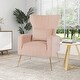 preview thumbnail 16 of 30, Costway Velvet Upholstered Wingback Chair with Lumbar Pillow & Golden - See Details