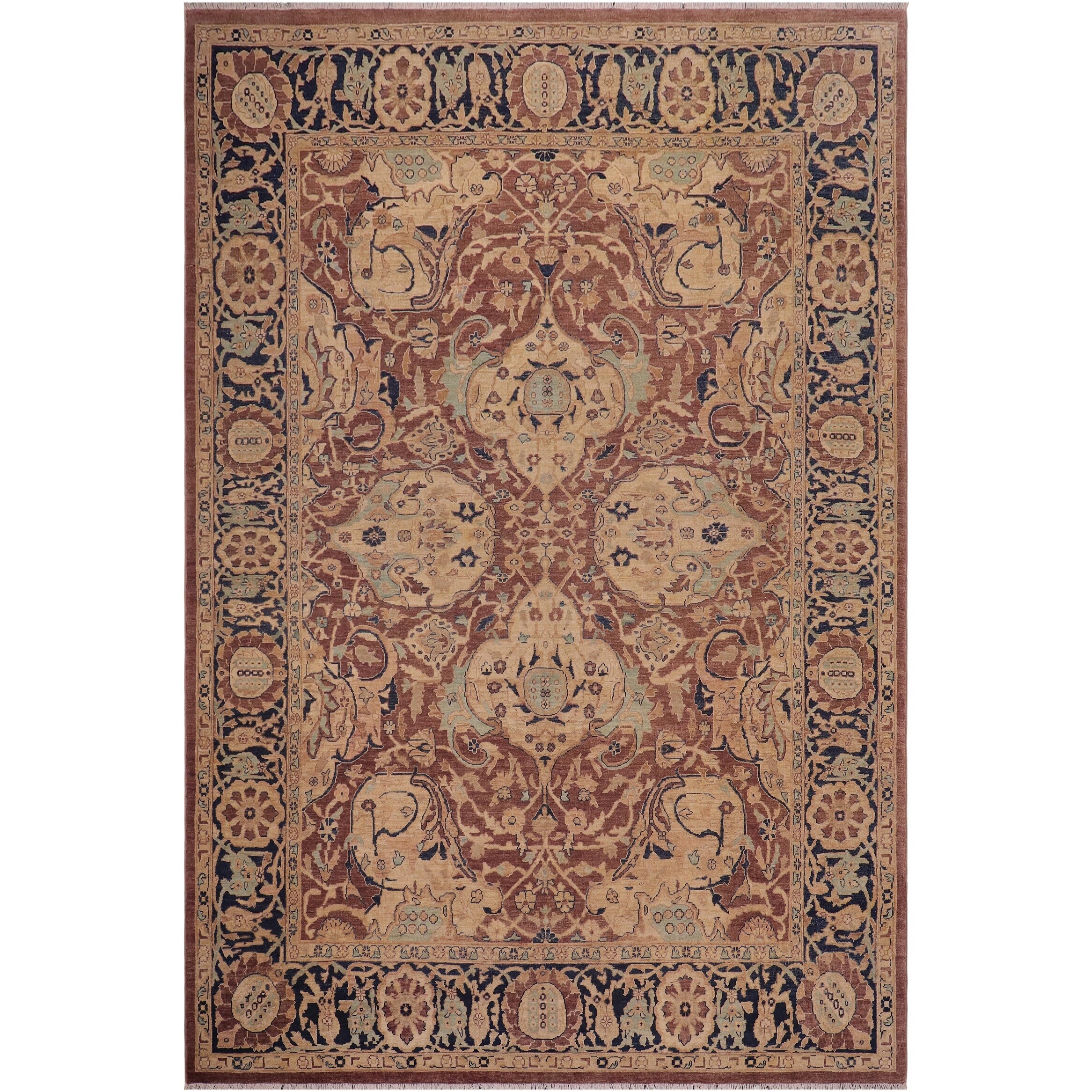Boho Chic Ziegler Joetta Aubergine Blue Hand-knotted Wool Rug - 8