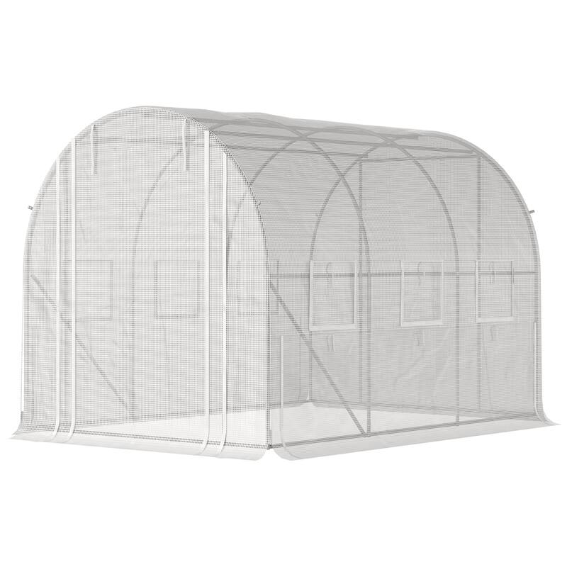 Outsunny 10' x 7' x 7' Walk-in Tunnel Greenhouse, Outdoor Plant Nursery with Anti-Tear PE Cover