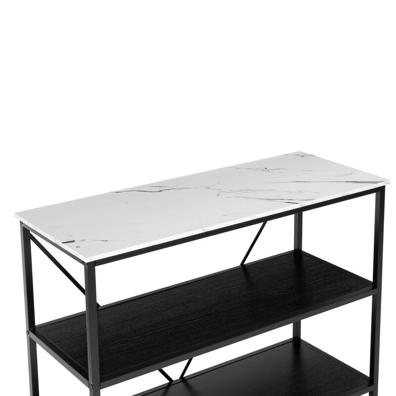 Modern Console Table with Marble-Inspired Top