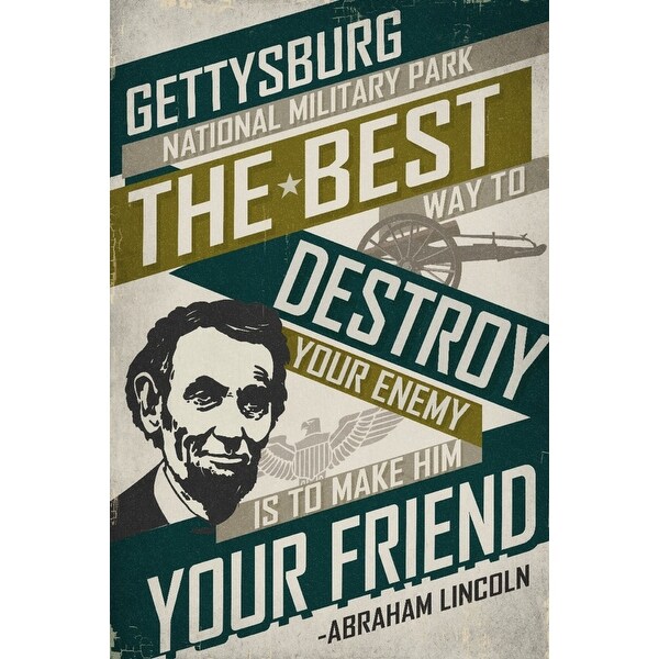 Shop Gettysburg National Military Park Pennsylvania Civil War Abraham Lincoln Quote Lantern Press Artwork Art Print Multipl Overstock 27935180