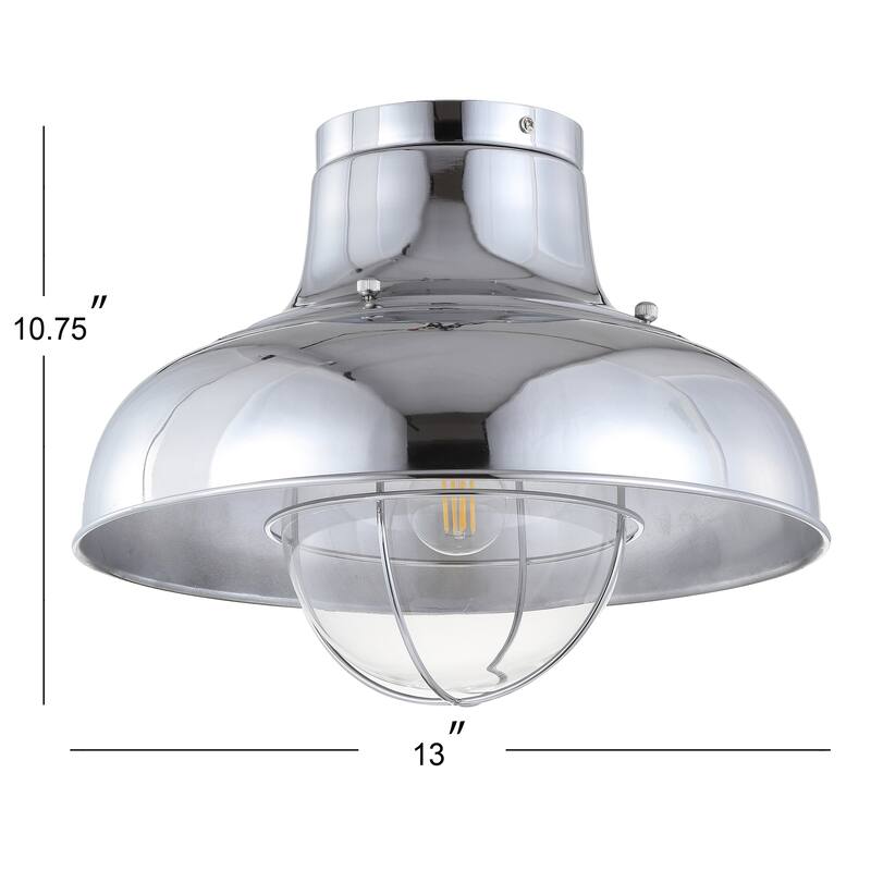Jobs 13" Metal LED Semi-Flush Mount, Chrome by JONATHAN Y