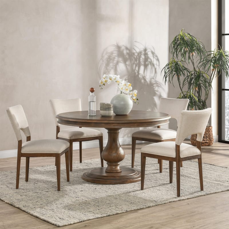 Adrienne 54" Round Dining Table by Kosas Home - 54" - Brown