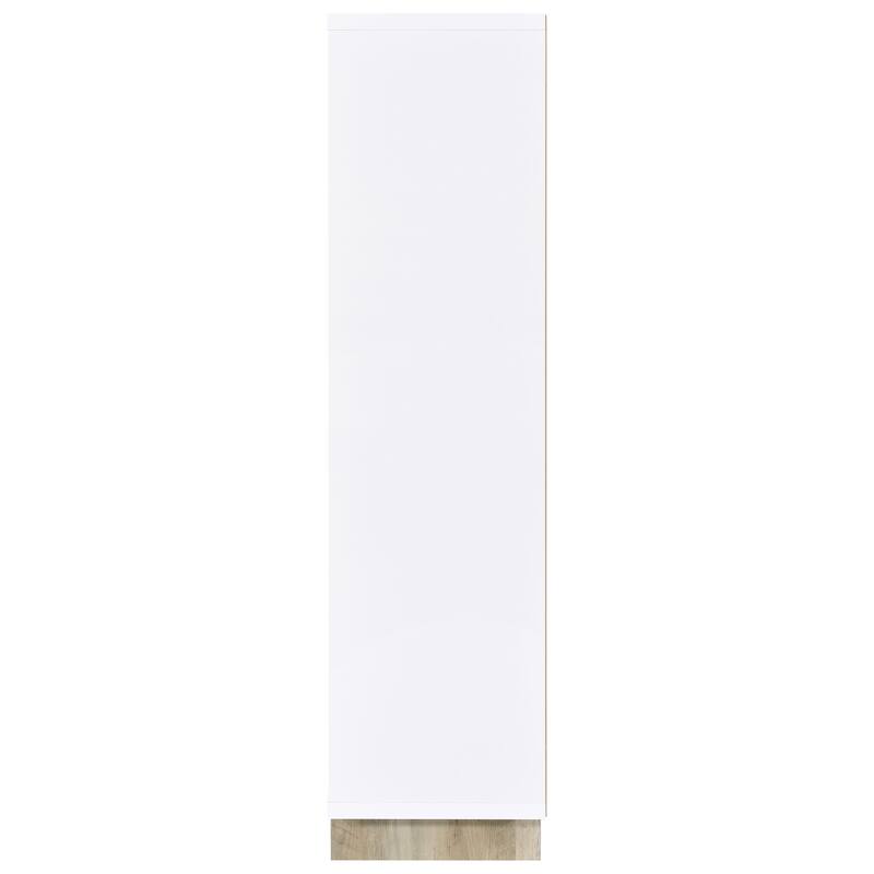 Dalton 65-Inch 6-Shelf Bookcase White And Distressed Pine