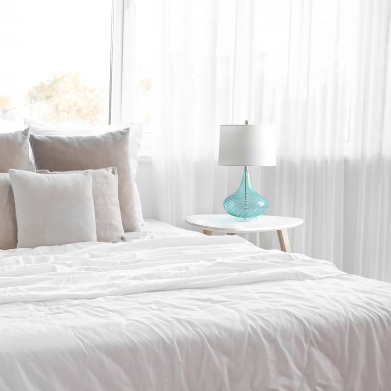 24" Classix Contemporary Wavy Colored Glass Table Lamp