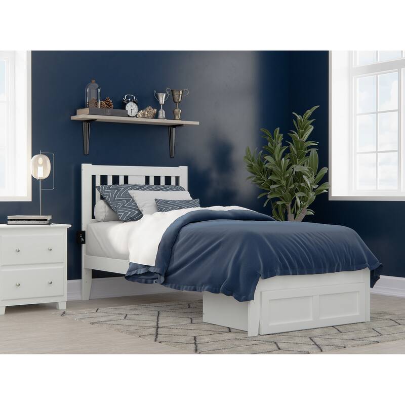 Tahoe Bed with Foot Drawer and USB Turbo Charger - White - Twin XL