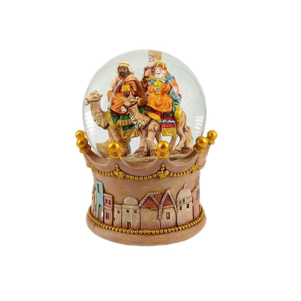 8" Three Kings Musical Christmas Snow Globe