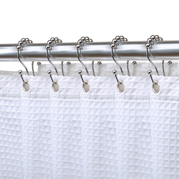 Moen Double Hook Shower Curtain Rings with Rolling Ball Bearings Set of 12 at Riverbend Home
