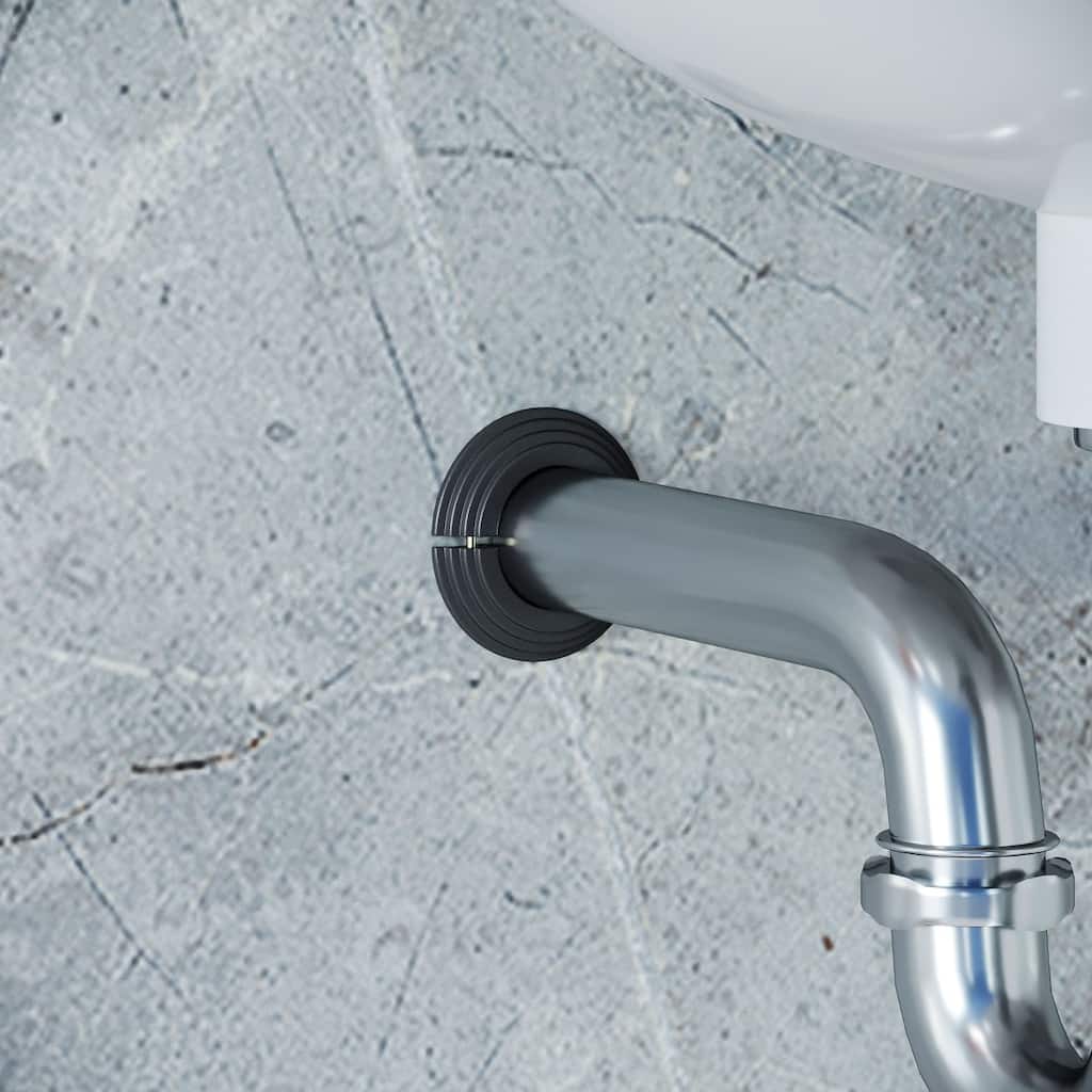 Black Radiator Flanges Aluminum Escutcheon Ring Plate Easy Snap On Decorative Plate 1.6 ID 3 OD IPS Rust Resistant Pack of 2