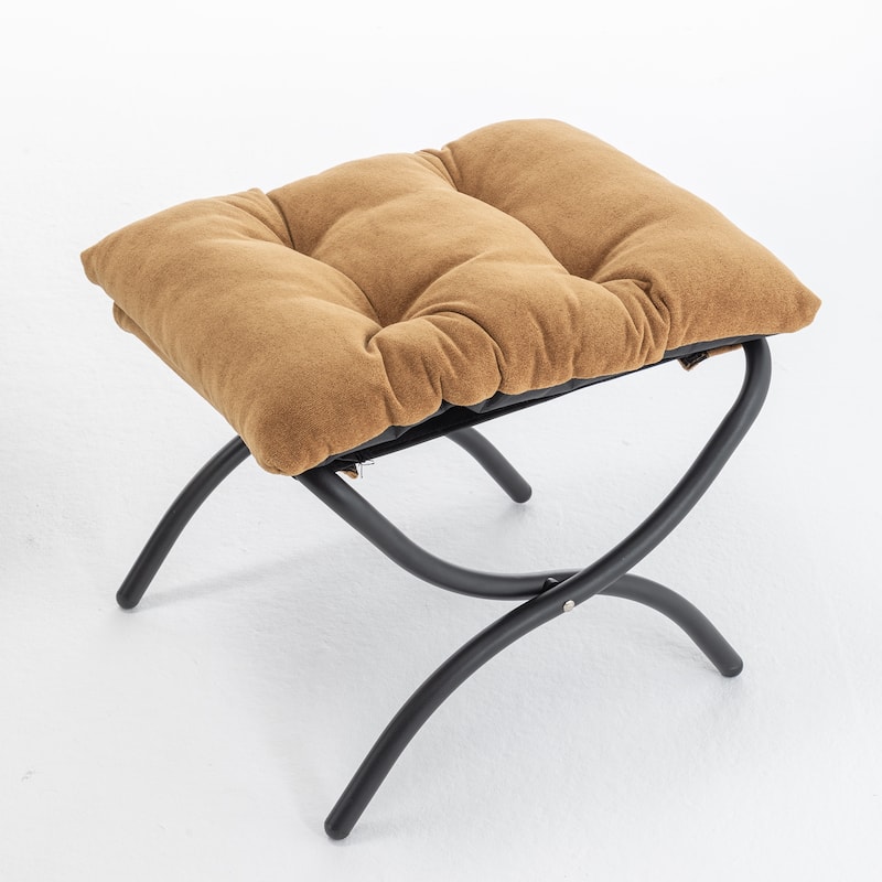 Velvet Recliner Chair with Matching Ottoman, Upholstered Accent Chair Armchair, Lounge Chaise Chair with Footrest