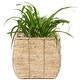 preview thumbnail 9 of 7, Woven Square Flower Pot Planter with Leak-Proof Plastic Lining Medium