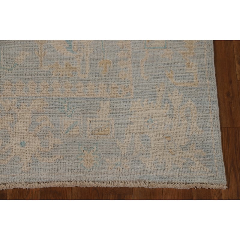 Vegetable Dye Oushak Turkish Rug Handmade Oriental Wool Carpet - 5'0"x 6'11"