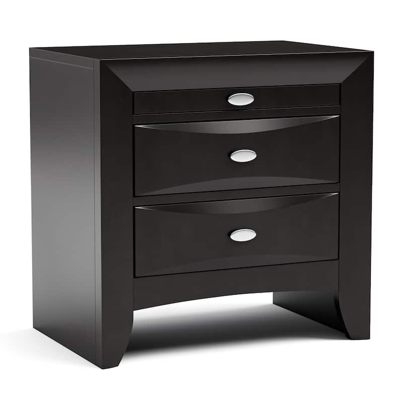 Furniture of America Brent 3-Piece Wood Platform Bedroom Set with Drawers and Bookcase Headboard
