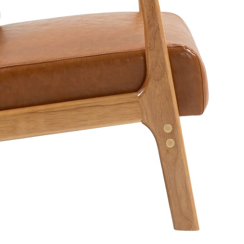 Mid-Century Modern Upholstered Accent Chair with Wood Frame