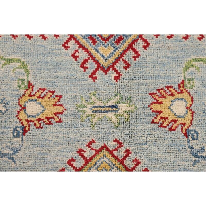 Blue Kazak Oriental Area Rug Hand-Knotted Living Room Wool Carpet - 6'9" x 10'2"