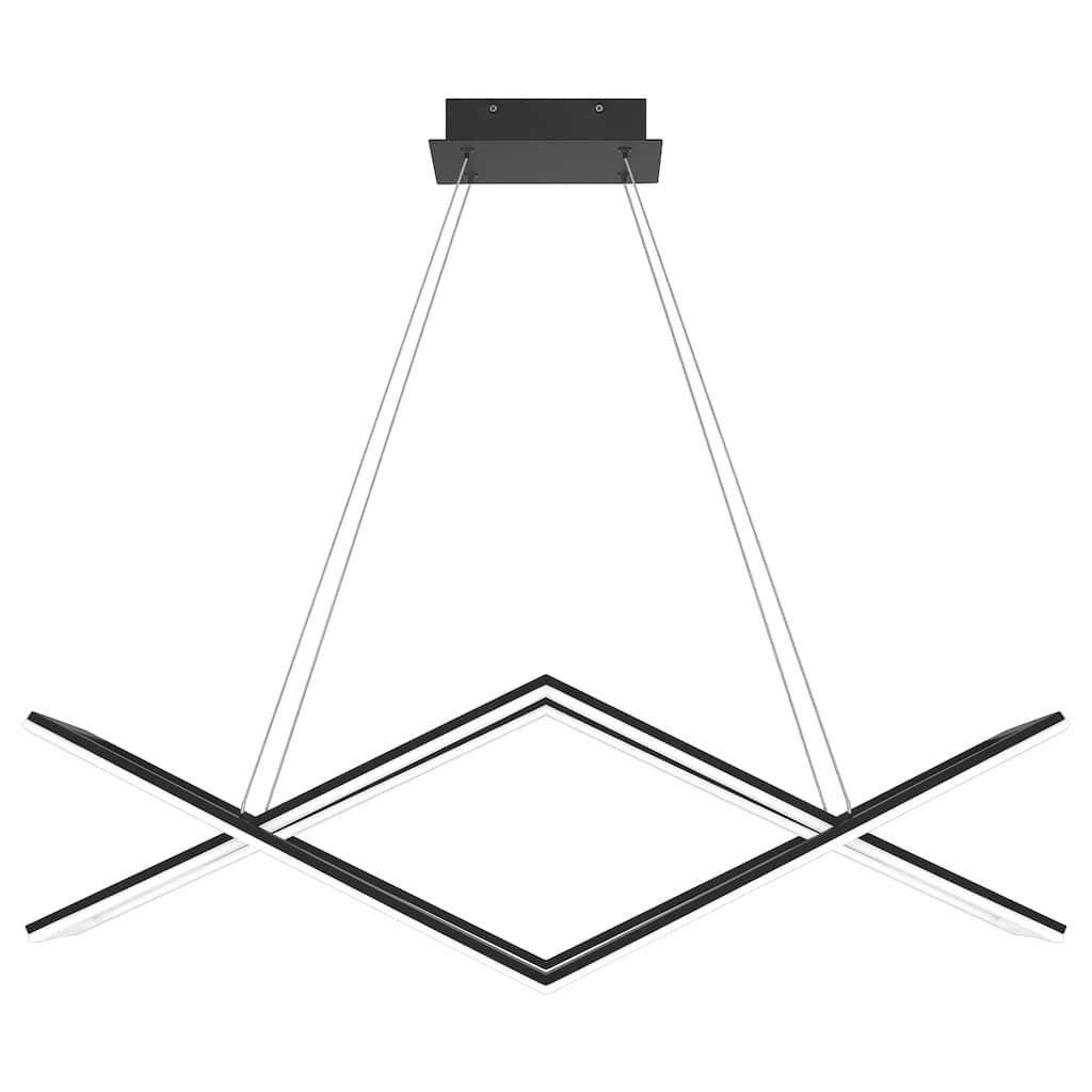 Quoizel Newman Matte Black LED Linear Island Chandelier