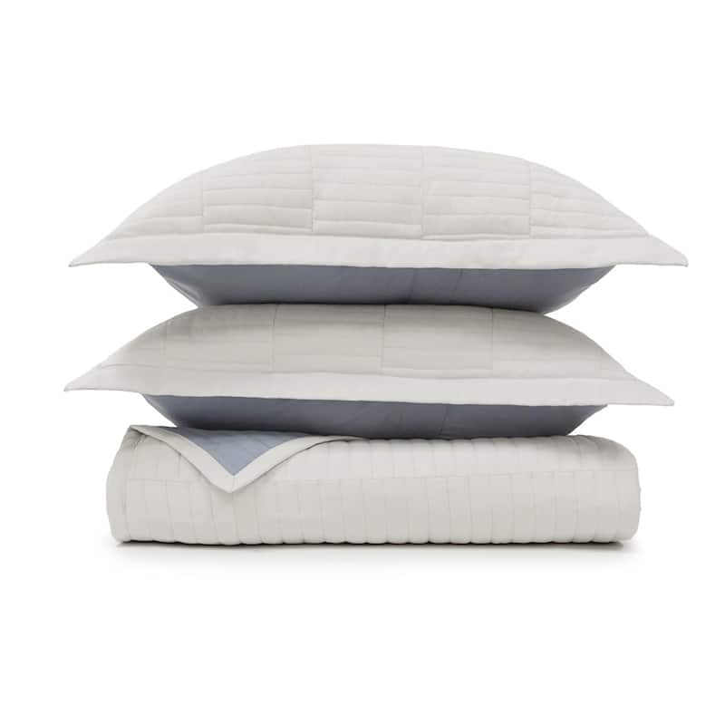 Jennifer Adams Codora 3pc. Wrinkle-Resistant Reversible Coverlet Set