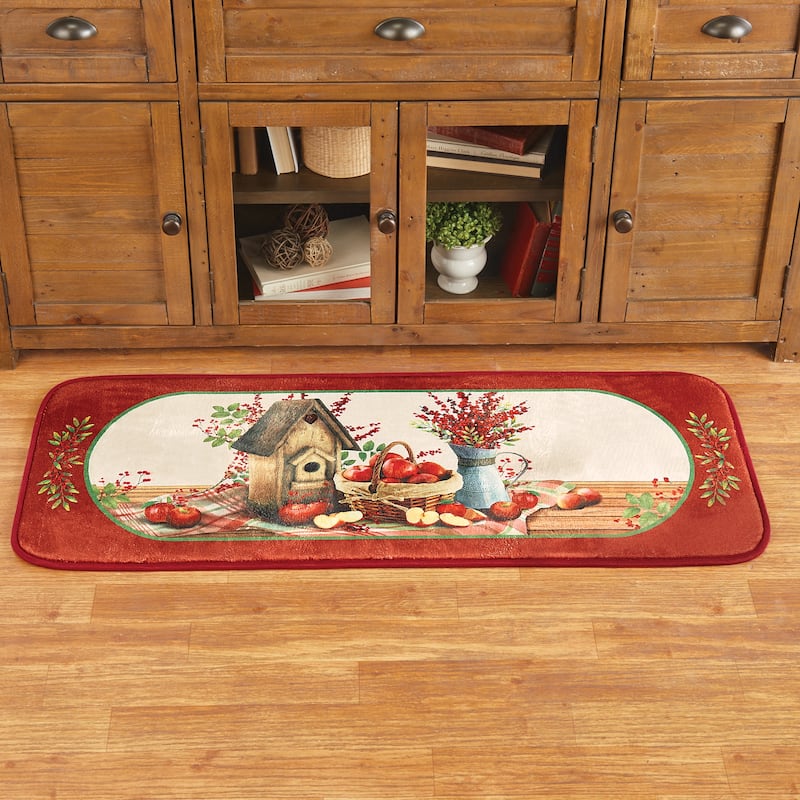 Country Apple Skid-Resistant Runner Kitchen Rug - 20.5" x 48" - 20.5" x 48" - Runner - Multi