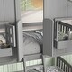 preview thumbnail 5 of 8, Twin over Twin House Bunk Bed with Roof, Grey