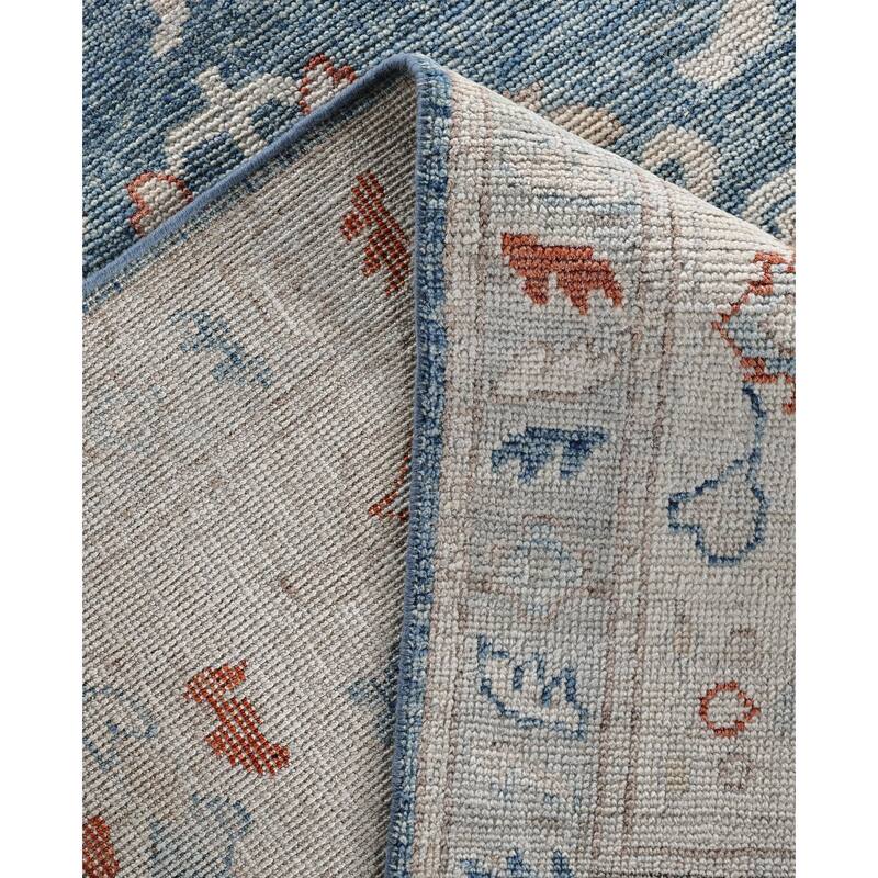 Oushak One-of-a-Kind Hand-Knotted Area Rug - Blue - 8' 10" x 12' 1"