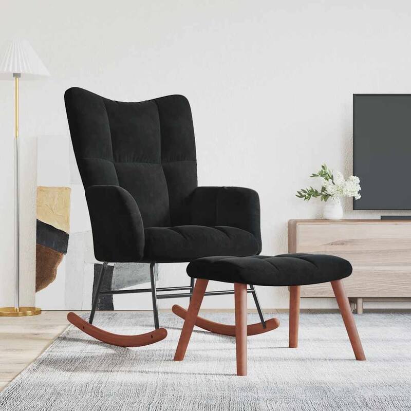 vidaXL Rocking Chair Accent Side Chair Padded Seat for Living Room Velvet