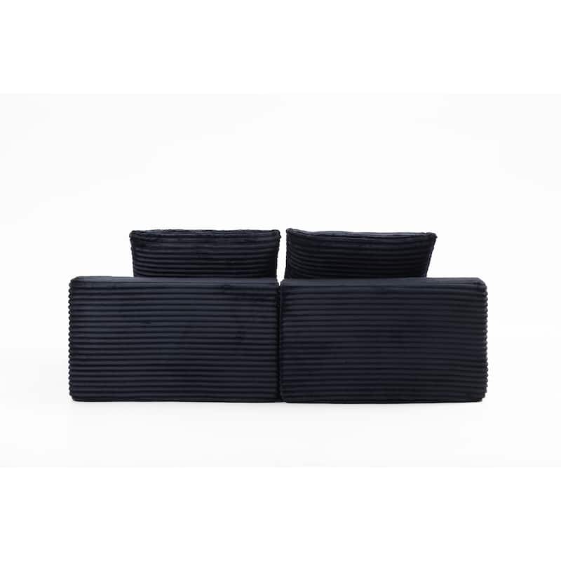 Double Chaise Lounge Sofa, Cloud Plush Sofa Bed, Upholstered Boneless Cloud Sofa Deep Seat, Sleeper Loveseat Chair