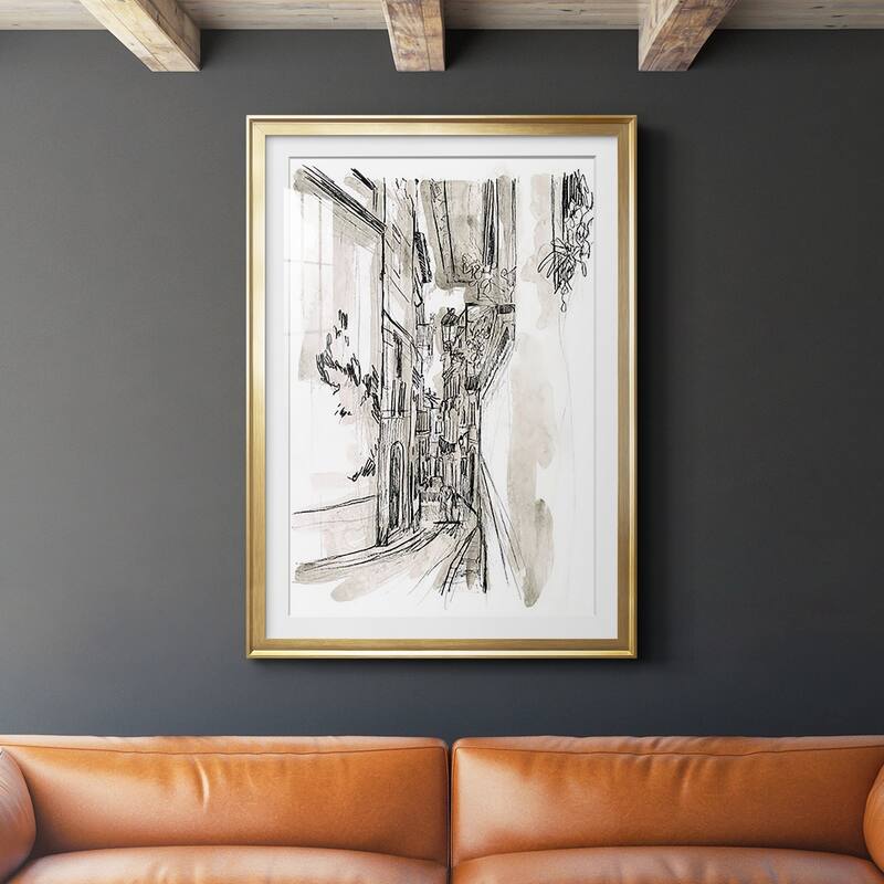 Europe Street Sketches I Premium Framed Print - Ready to Hang