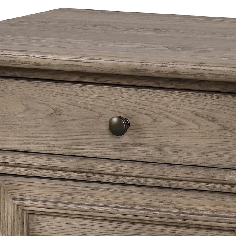 Furniture of America Wacine Weathered Grey Solid Wood 2-Drawer Nightstand