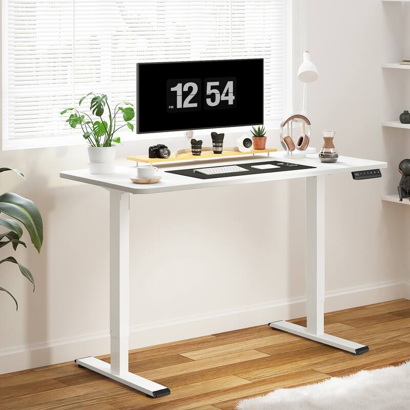 FLEXISPOT 55 x 28 Home Office Standing Desk Electric Height Adjustable Desk with LED Memory Control