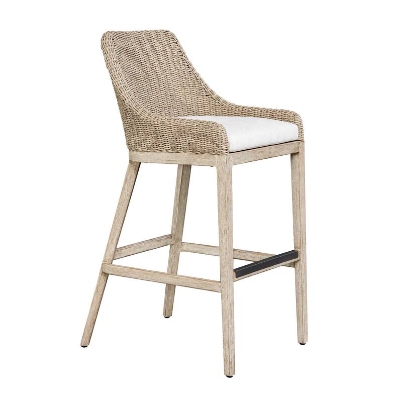 Uttermost Paloma Outdoor Wicker Bar Stool - 24.40" W x 21.20" H x 44.70" D