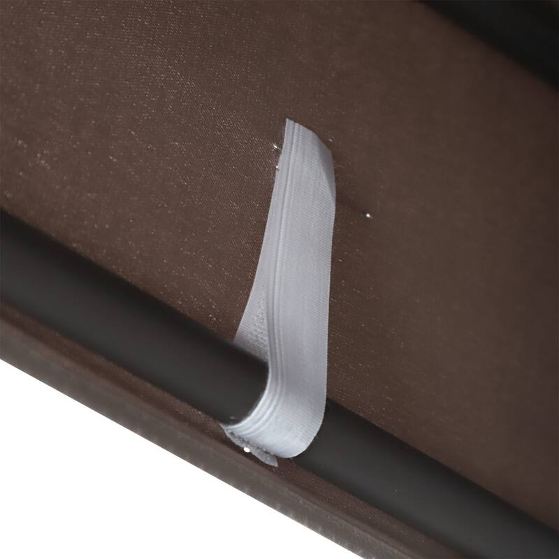 Outsunny Outdoor Patio 3-Person Canopy Cushioned Seat Bench Swing with Included Side Trays & Padded Comfort