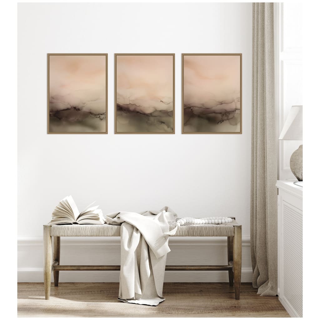 Kate and Laurel Dawn No. 1, No. 2, & No. 3 3 Piece Framed Canvas Wall Art Set by Amy Lighthall