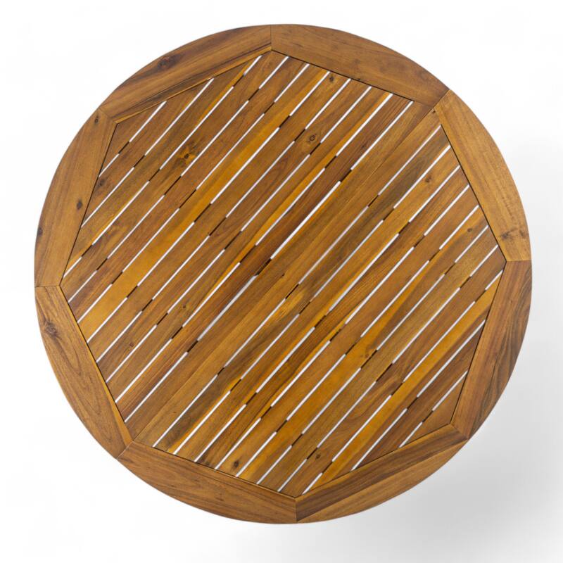 Christopher Knight Home - Coastline Outdoor Acacia Wood 5-Piece Dining Set with Wicker Chairs